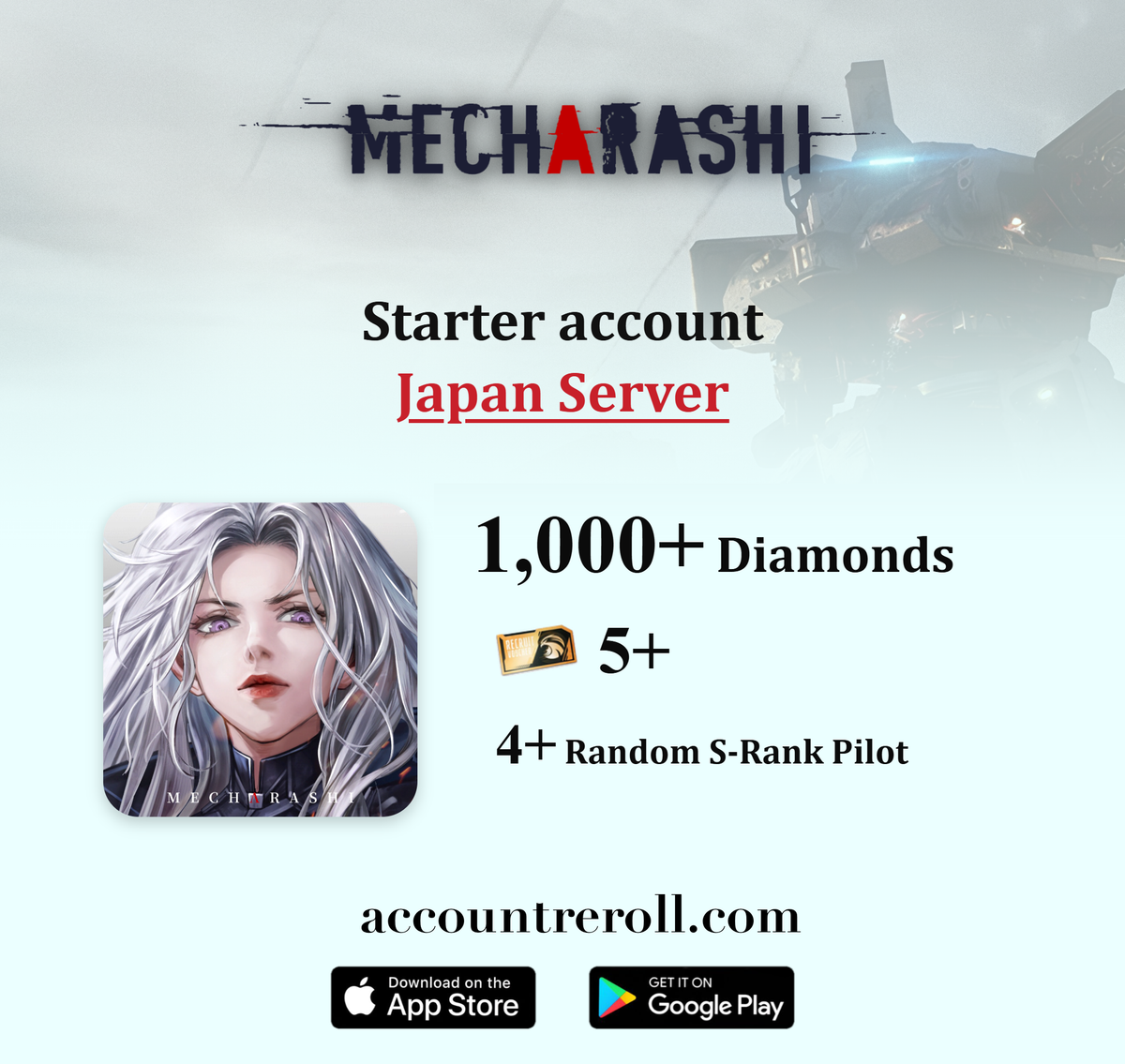 Mecharashi Starter Account with S-Rank Pilots [Japan]