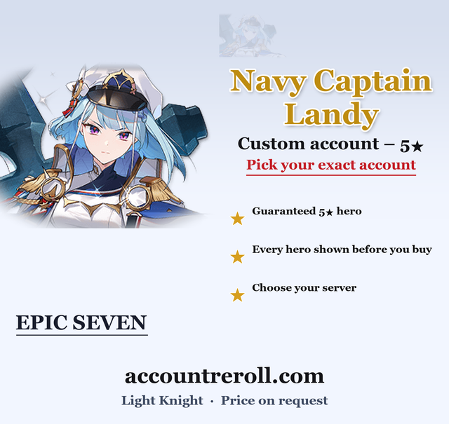 Navy Captain Landy Epic Seven Custom Account