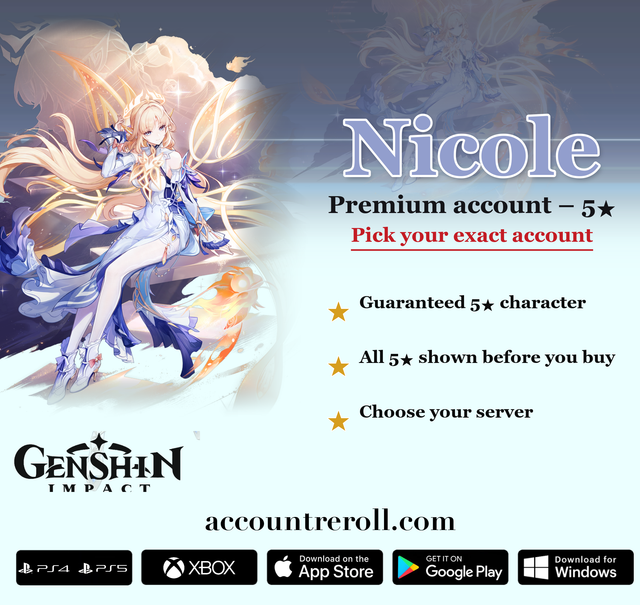 Nicole Genshin Impact Premium Custom Account