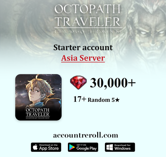 Octopath Traveler: Champions of the Continent Starter Account with Rubies [Asia]