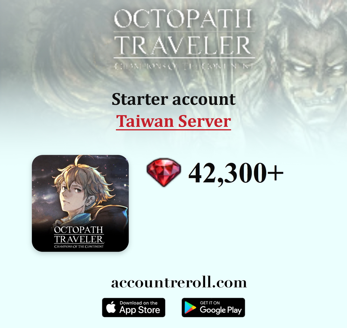 Octopath Traveler: Champions of the Continent Starter Account with 5★ Travelers [Taiwan]