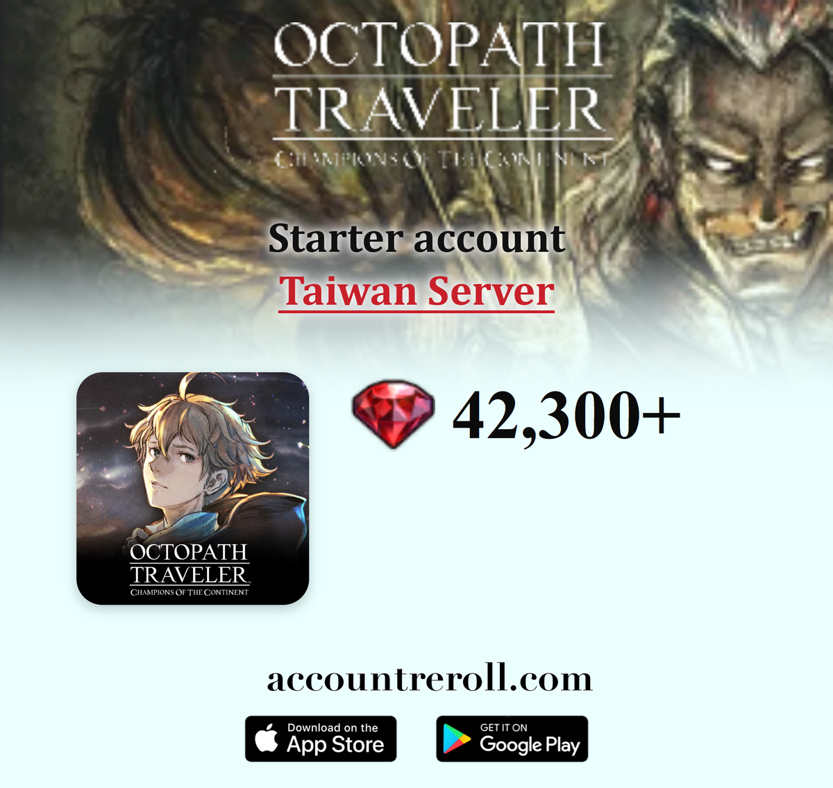 Octopath Traveler: Champions of the Continent Starter Account with 5★ Travelers [Taiwan]
