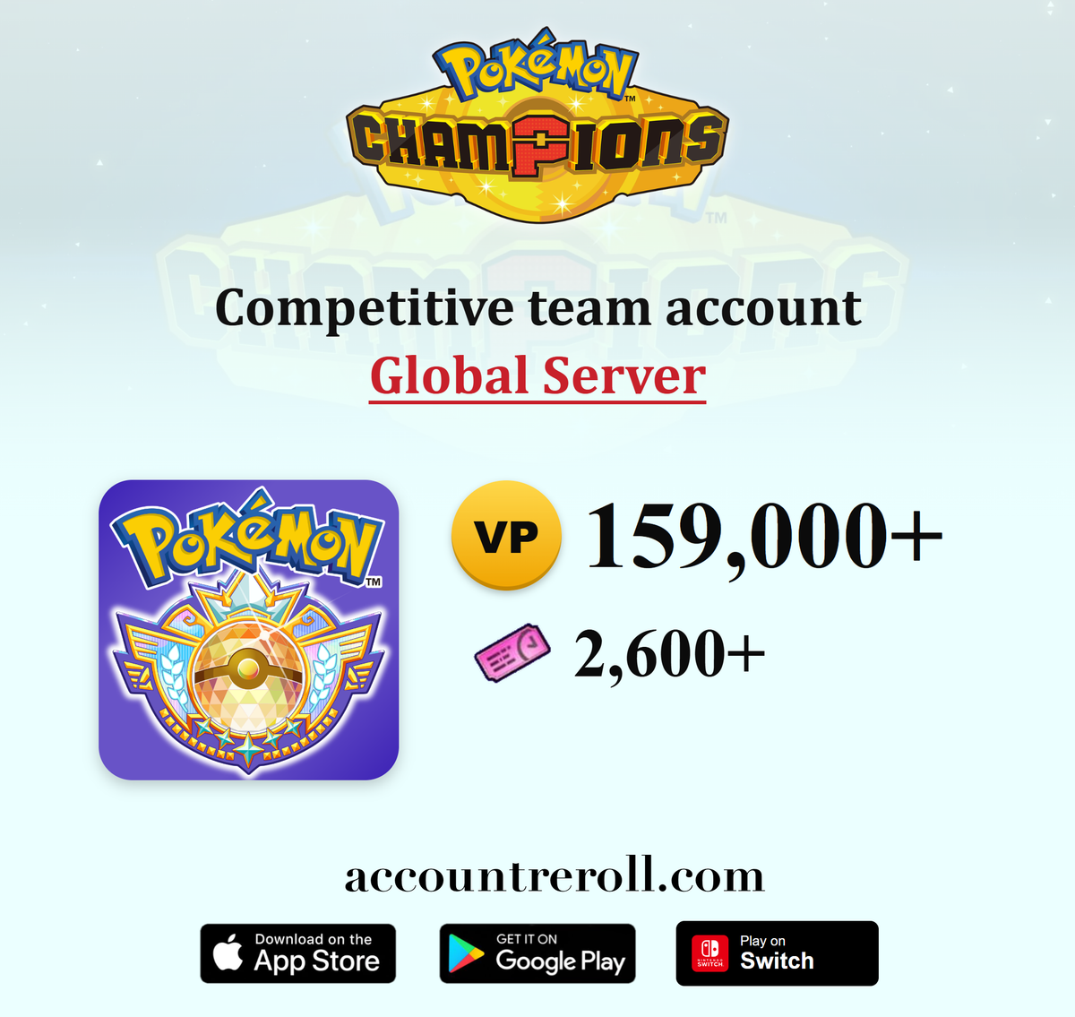 Pokemon Champions Competitive Team Account with 30 Pokemon [Global]
