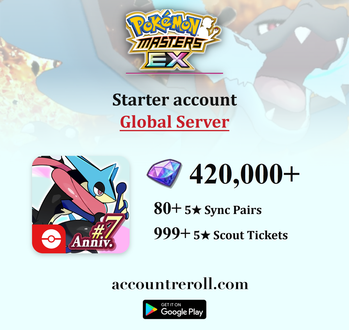 Pokemon Masters EX Starter Account with 5-Star Sync Pairs [Global]