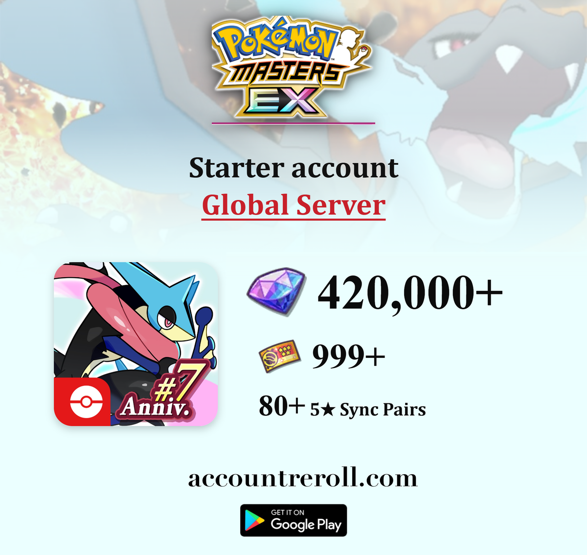 Pokemon Masters EX Starter Account with 5-Star Sync Pairs [Global]