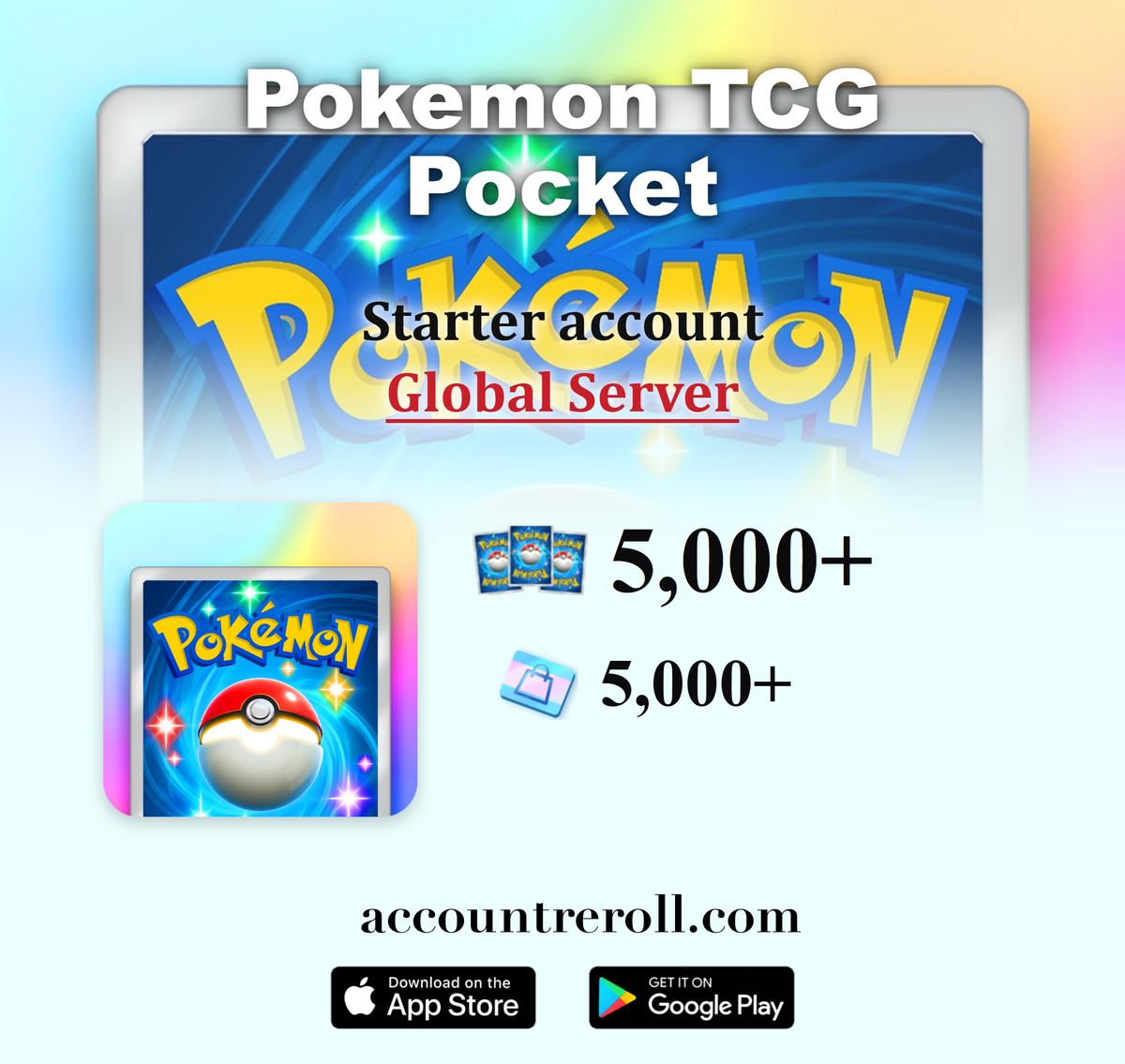 Pokemon TCG Pocket Starter Account with Characters & Resources