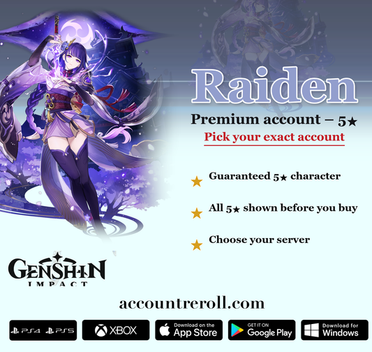 Raiden Genshin Impact Premium Custom Account