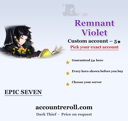 Remnant Violet Epic Seven Custom Account