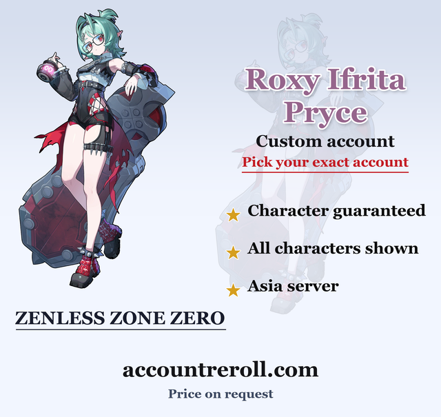 Roxy Ifrita Pryce Zenless Zone Zero Custom Account