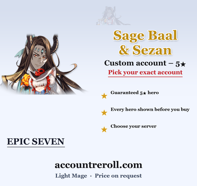 Sage Baal & Sezan Epic Seven Custom Account