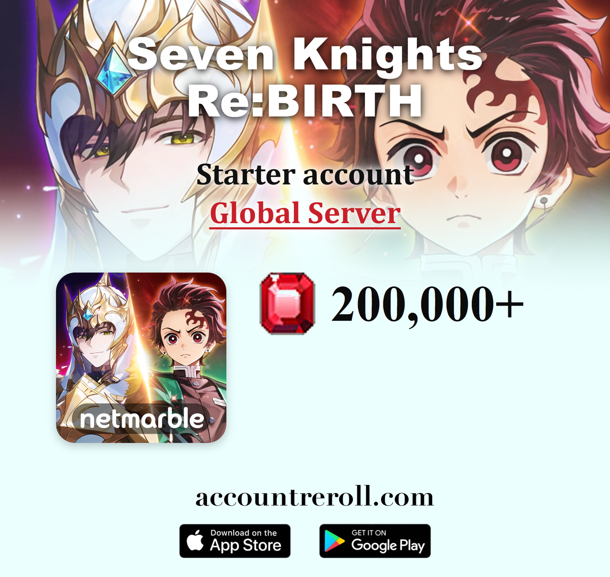 Seven Knights Re:BIRTH Starter Account with Resources [Global]