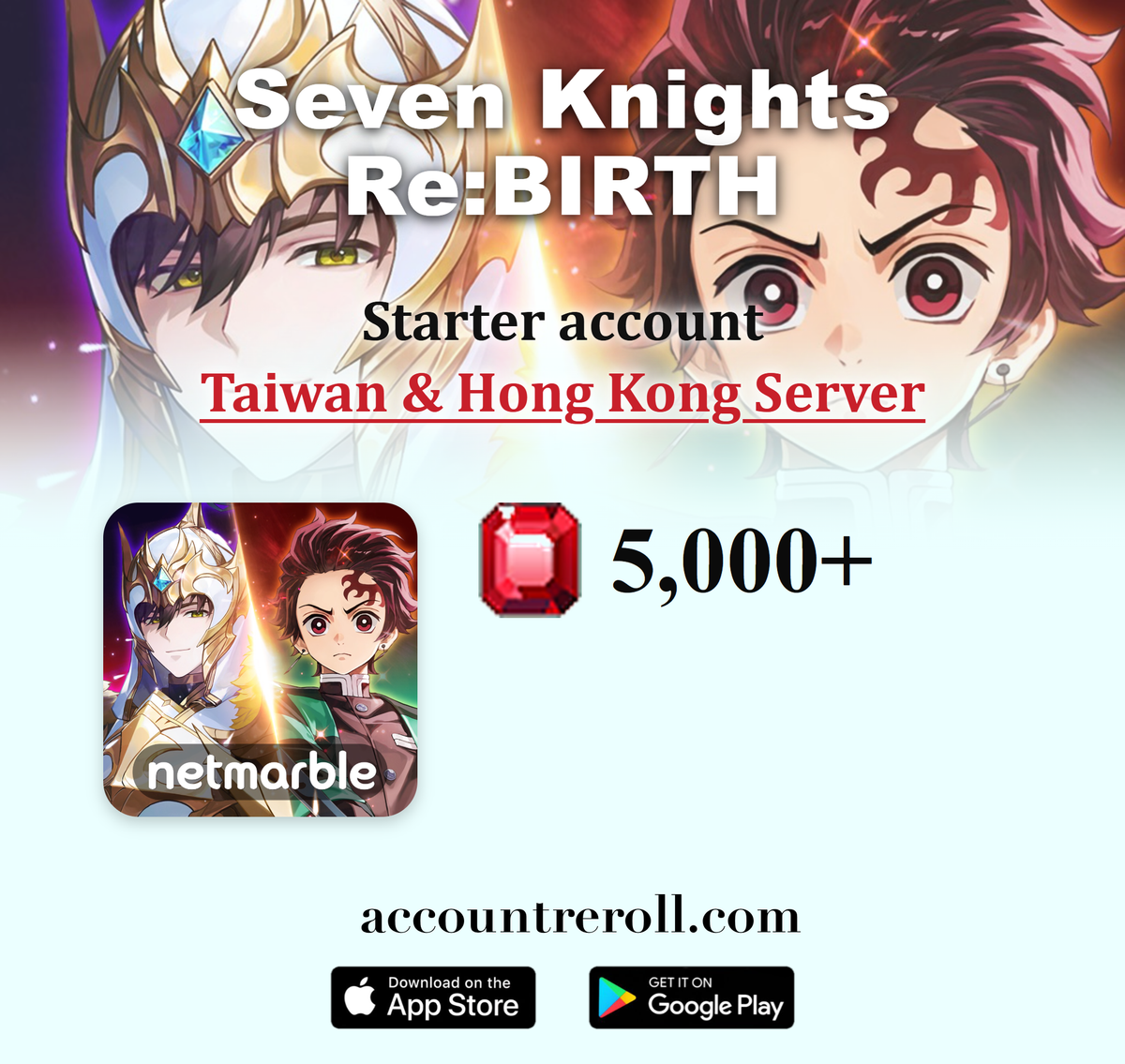 Seven Knights Re:BIRTH Starter Account with Resources [Taiwan & Hong Kong]