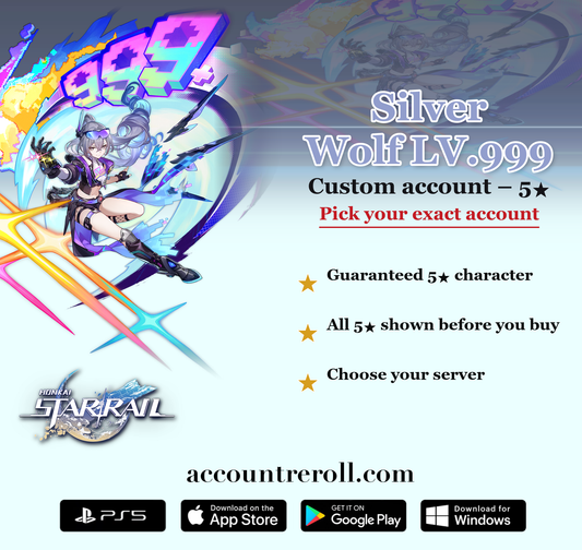 Silver Wolf LV.999 Honkai Star Rail Custom Account
