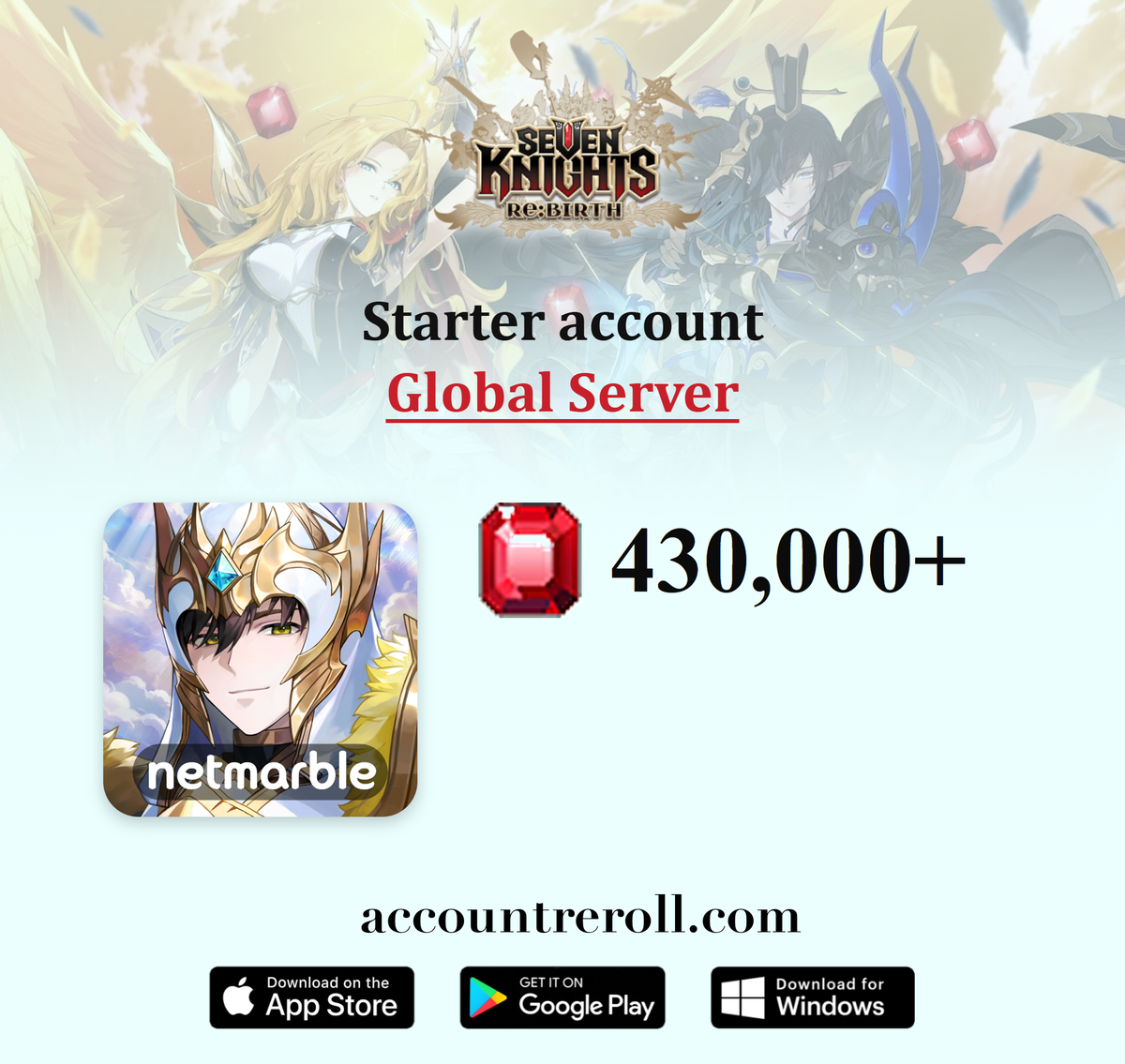 Seven Knights Re:BIRTH Starter Account with Legendary Heroes [Global]