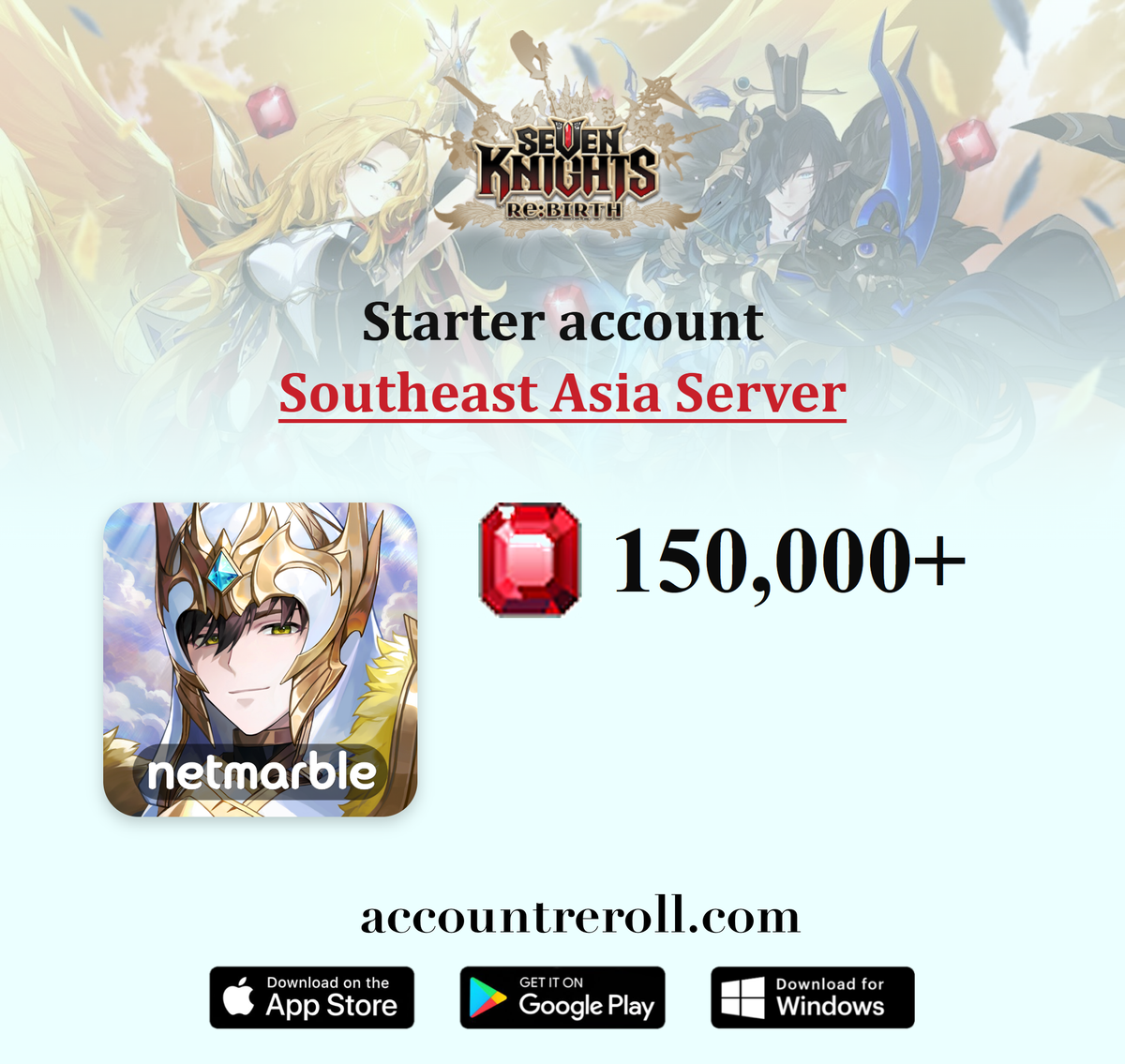 Seven Knights Re:BIRTH Starter Account with Legendary Heroes [Southeast Asia]