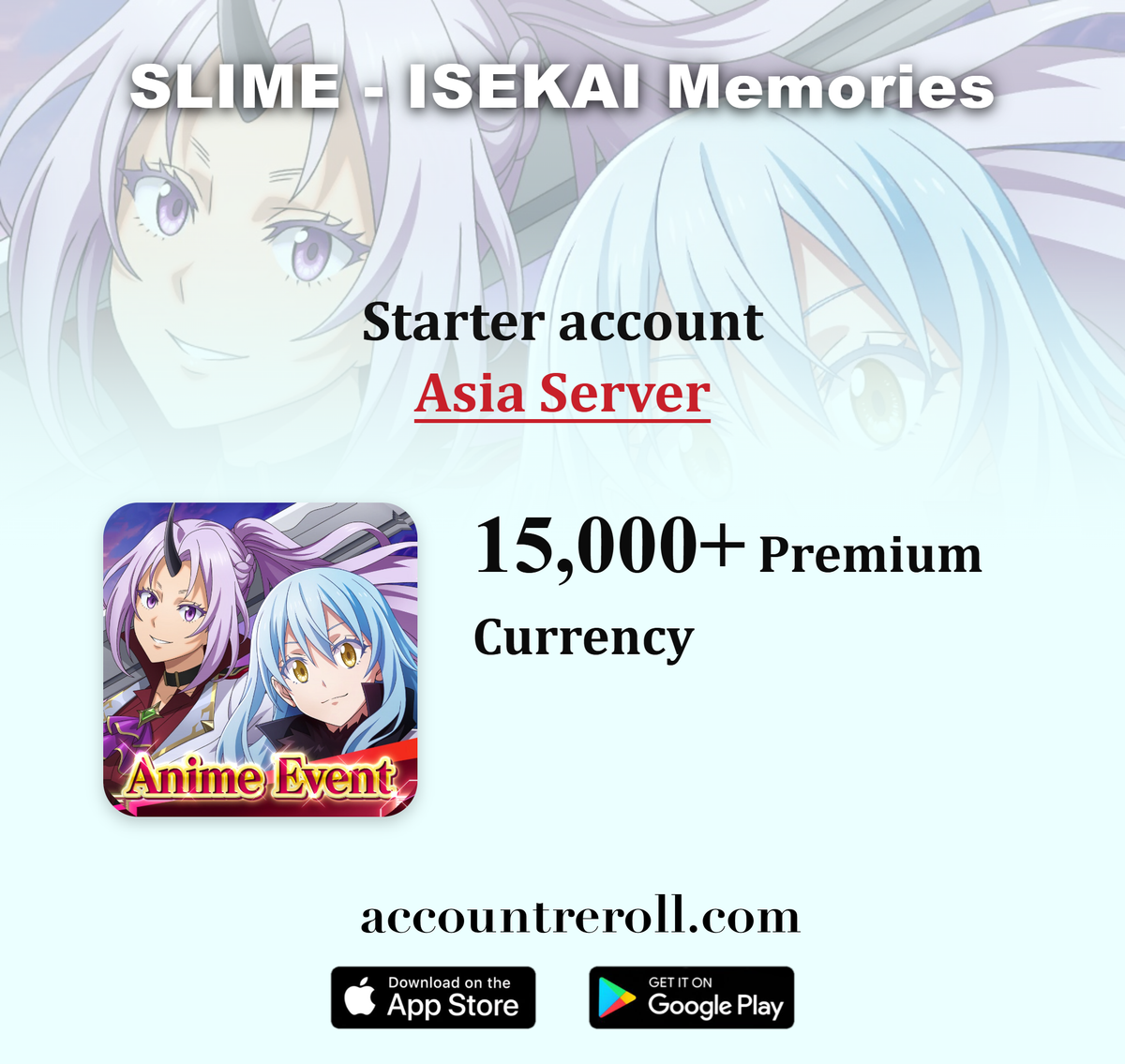 SLIME - ISEKAI Memories Starter Account with 5★ Characters [Asia]