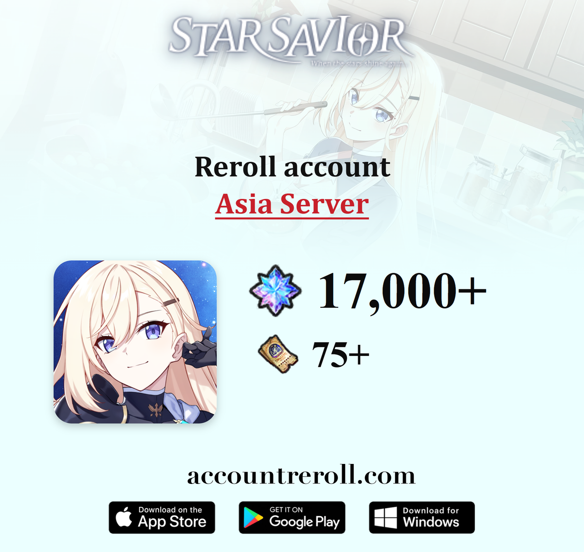 Star Savior Reroll Account with Starlight Stones [Asia]