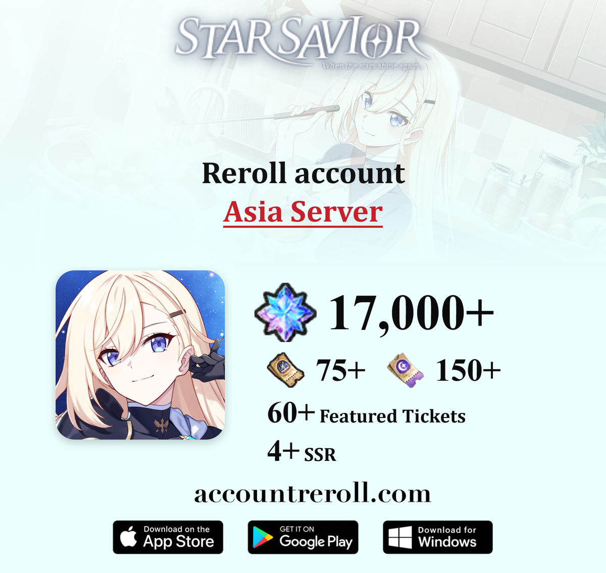 Star Savior Reroll Account with Starlight Stones [Asia]