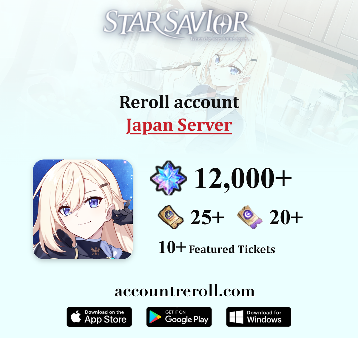 Star Savior Reroll Account with Starlight Stones [Japan]