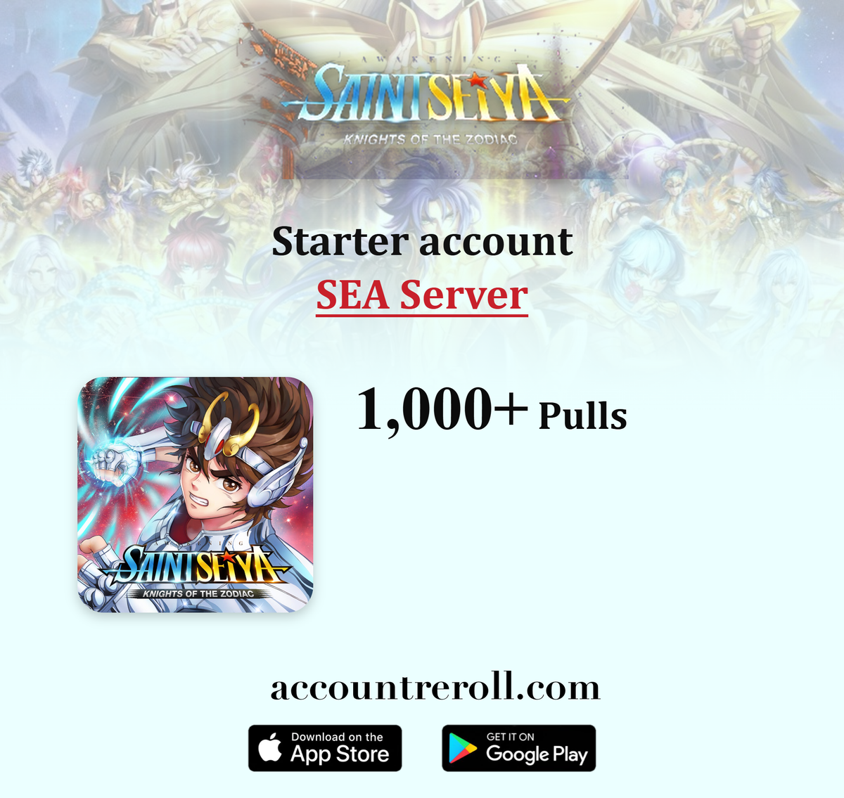 Saint Seiya Awakening Starter Account with Diamonds [SEA]