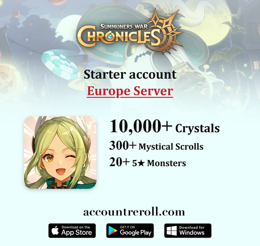 Summoners War: Chronicles Starter Account with Crystals [Europe]
