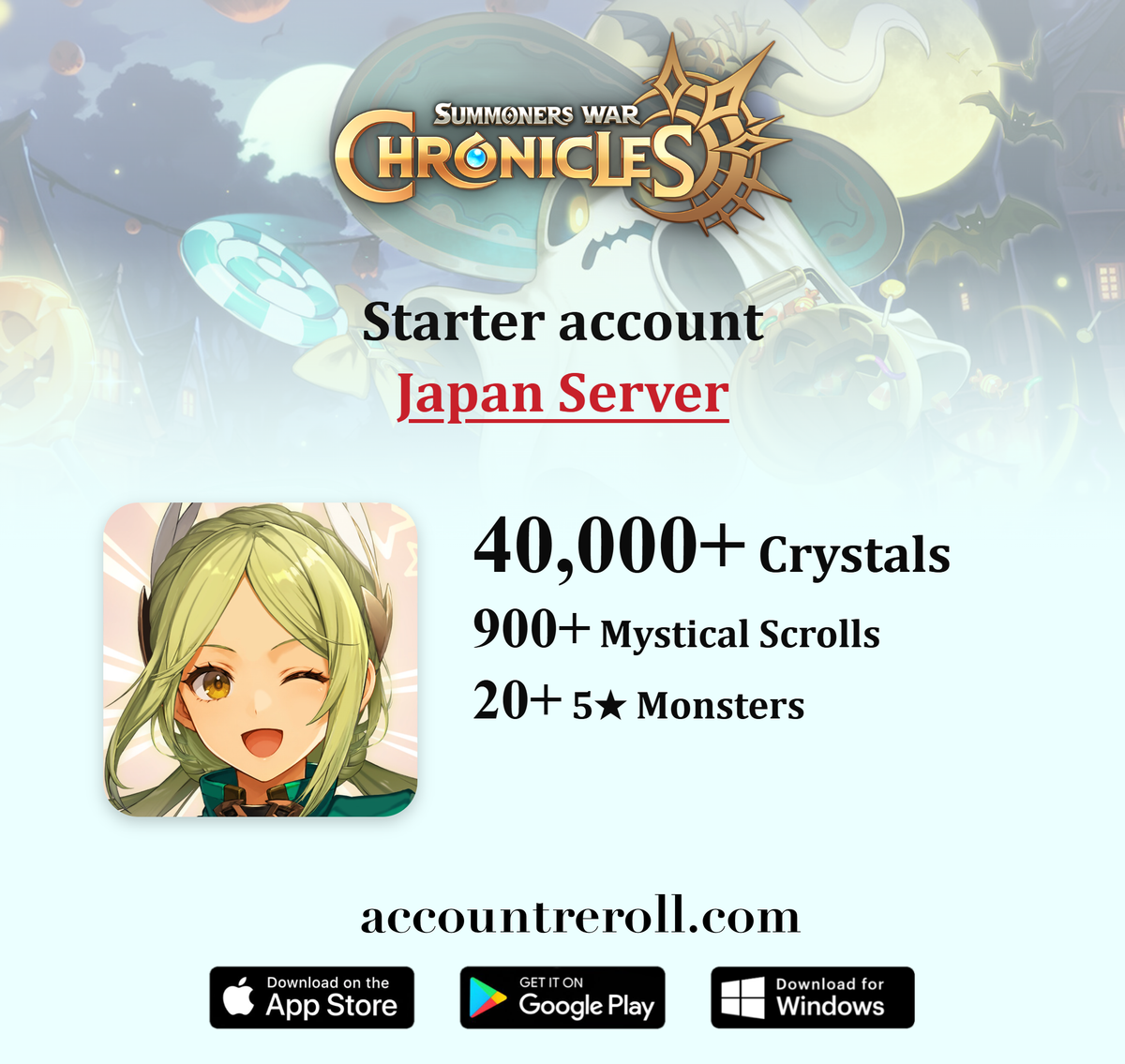 Summoners War: Chronicles Starter Account with Crystals [Japan]