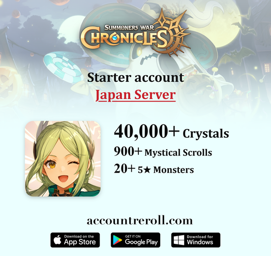 Summoners War: Chronicles Starter Account with Crystals [Japan]