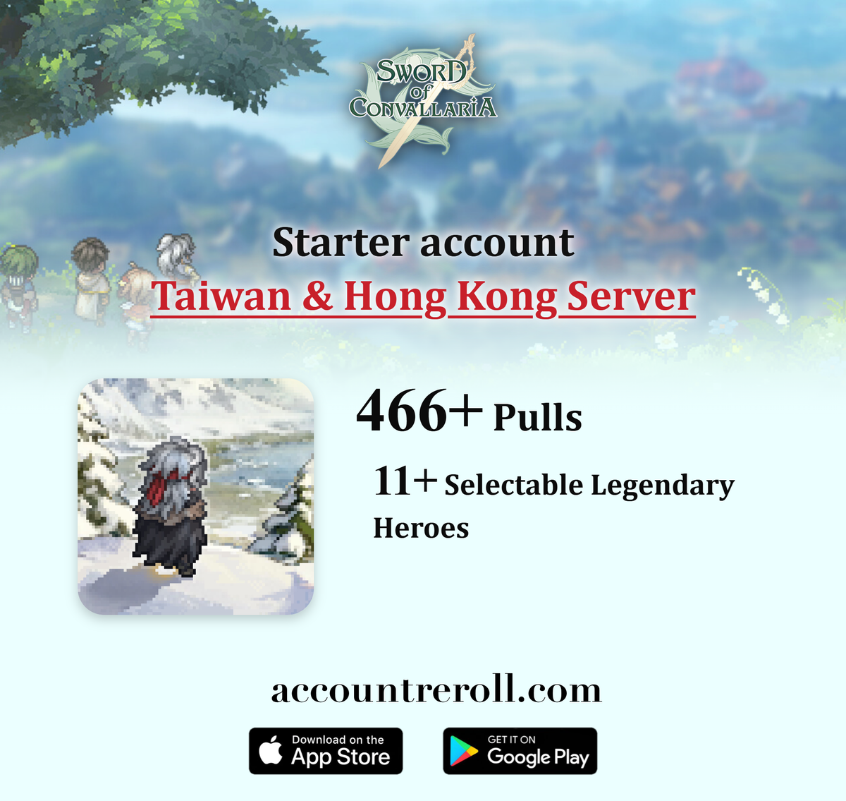 Sword of Convallaria Starter Account with Selectable Legendary Heroes [Taiwan & Hong Kong]