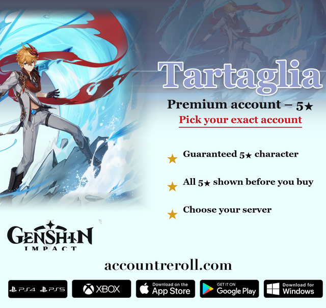 Tartaglia Genshin Impact Premium Custom Account