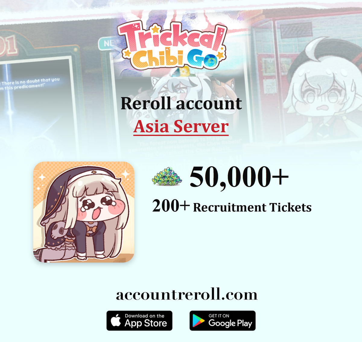 Trickcal: Chibi Go Reroll Account with Crystal Leaf [Asia]