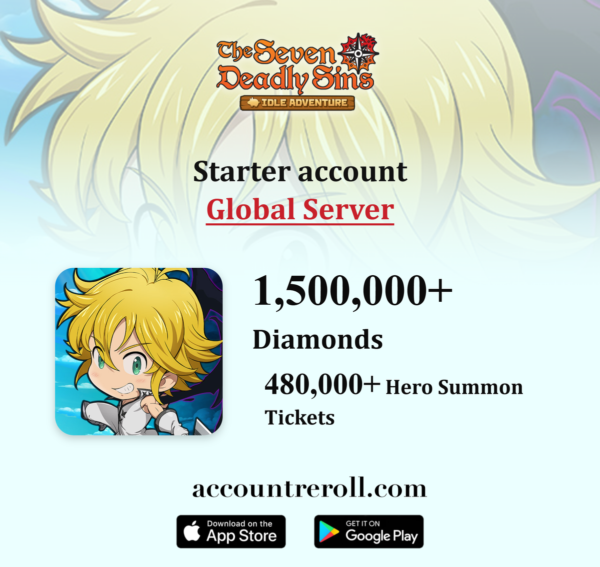 The Seven Deadly Sins: Idle Adventure Starter Account with Diamonds [Global]