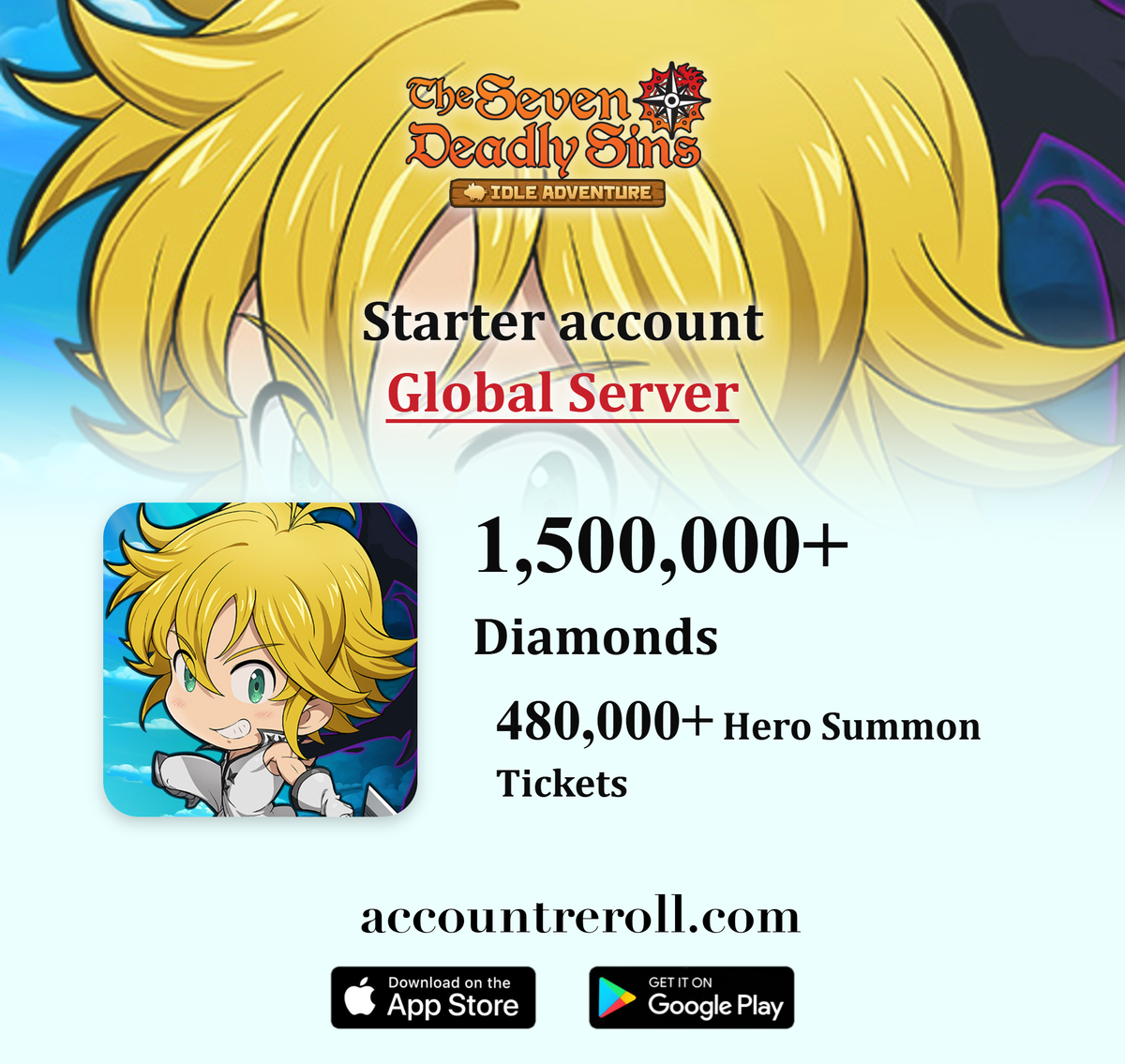 The Seven Deadly Sins: Idle Adventure Starter Account with Diamonds [Global]