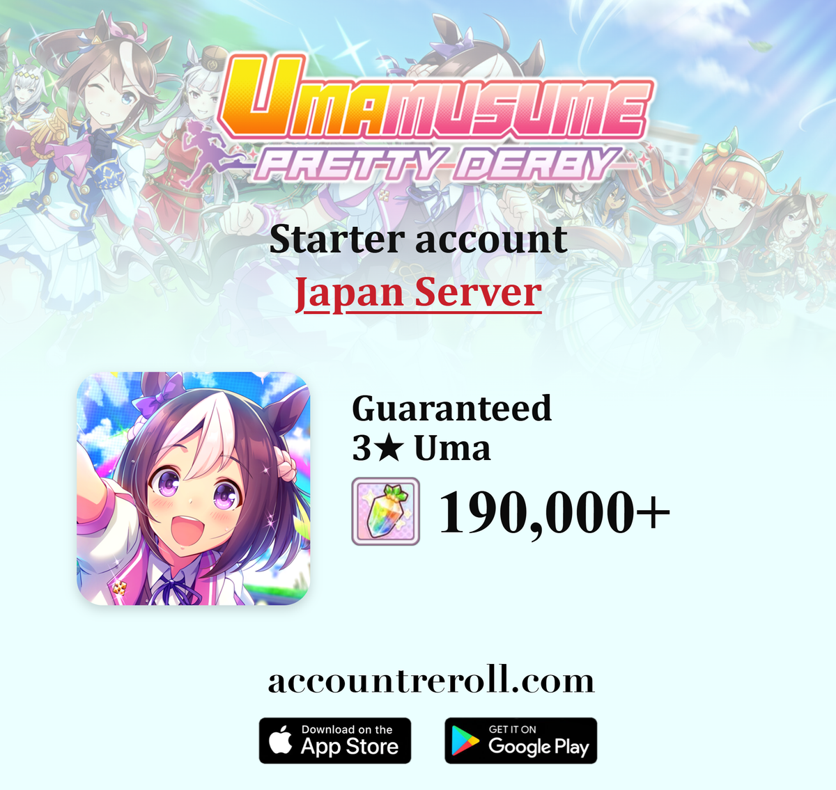 Umamusume Pretty Derby Guaranteed 3★ Uma Starter Account [Japan]