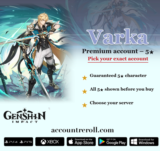 Varka Genshin Impact Premium Custom Account