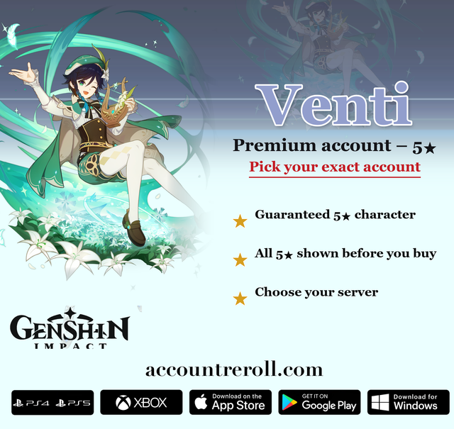 Venti Genshin Impact Premium Custom Account