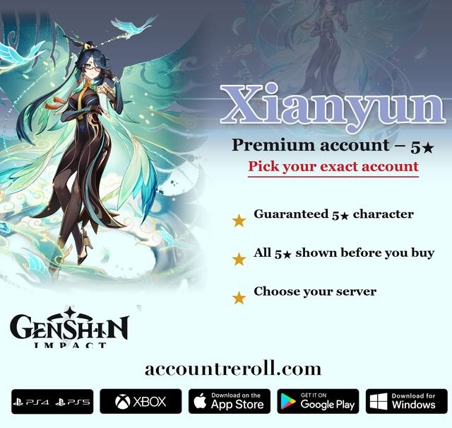 Xianyun Genshin Impact Premium Custom Account
