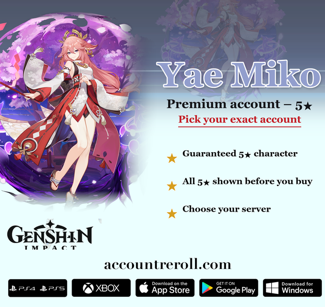 Yae Miko Genshin Impact Premium Custom Account