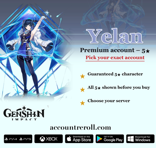 Yelan Genshin Impact Premium Custom Account