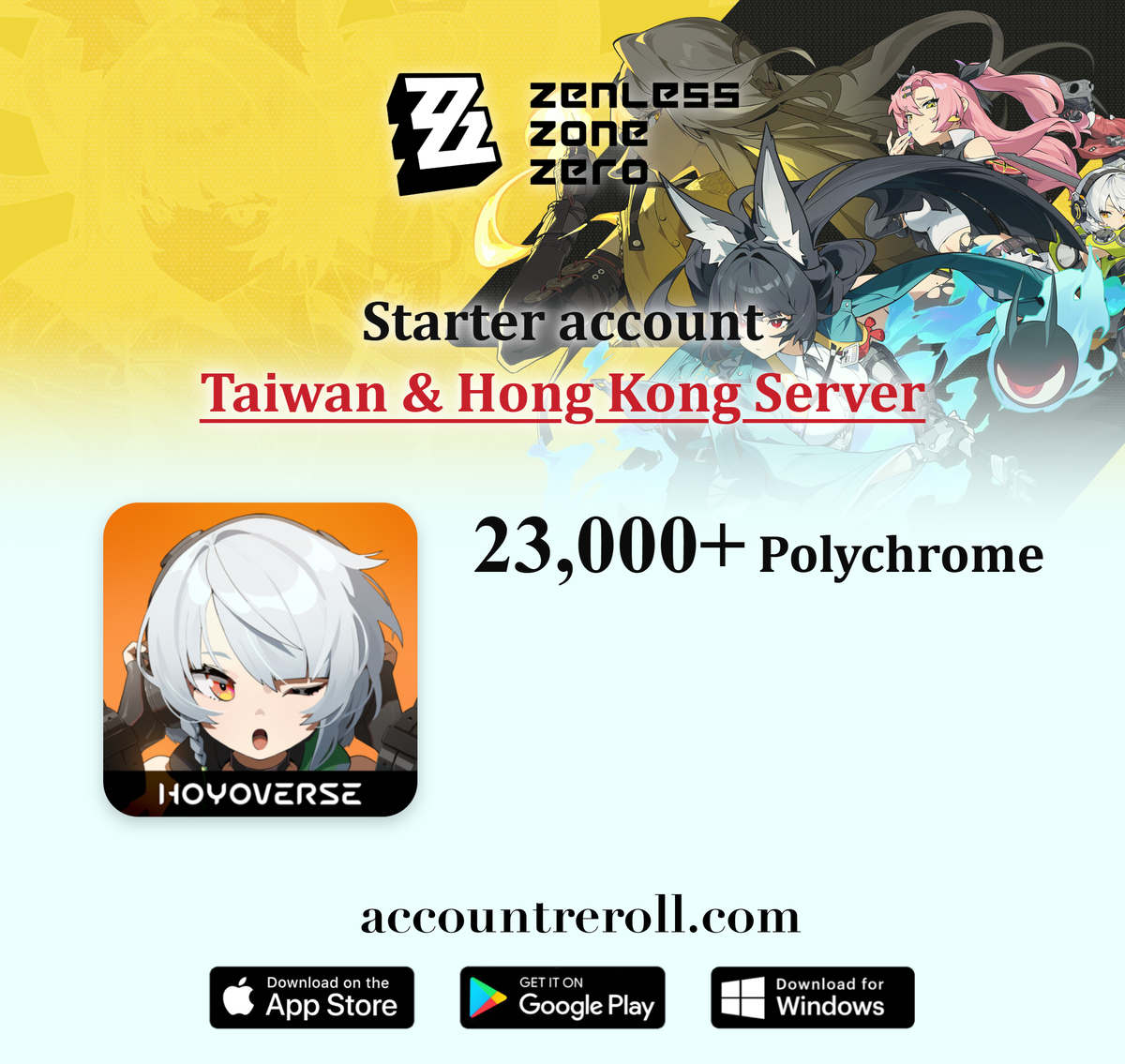 Zenless Zone Zero Starter Account with Limited S-Rank Agents [Taiwan & Hong Kong]
